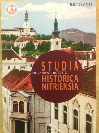 Studia Historica Nitriensia 1-2 / 2012