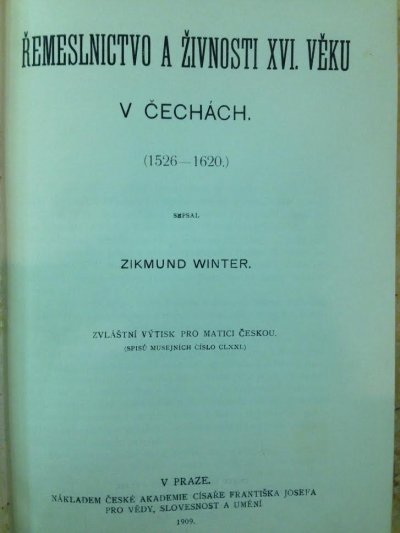 Řemeslníctvo a živnosti XVI. věku v Čechách (1526-1620)
