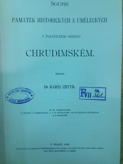 Soupis památek historických a uměleckých v politickém okresu Chrudimském