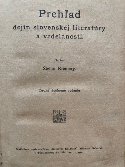 Prehľad dejín slovenskej literatúry a vzdelanosti
