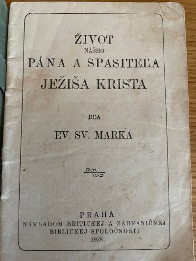 Život nášho Pána a Spasiteľa Ježiša Krista dľa Evanjelia sv. Marka